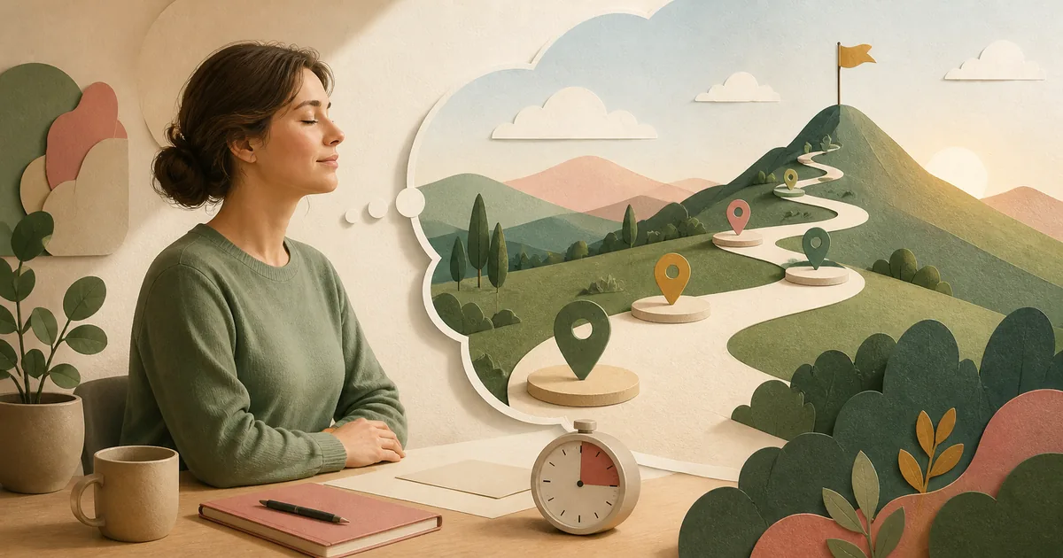 Illustration om: Visualisering: Nå dine mål hurtigere