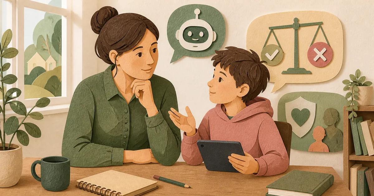 Illustration om: AI i skolen 2026: Hvad forældre skal vide om deres børns brug af AI