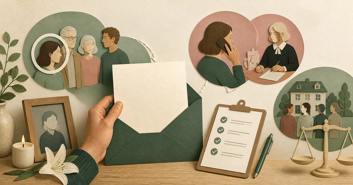Illustration om: Brev fra skifteretten? Derfor er det dig, der får det — og sådan foregår mødet