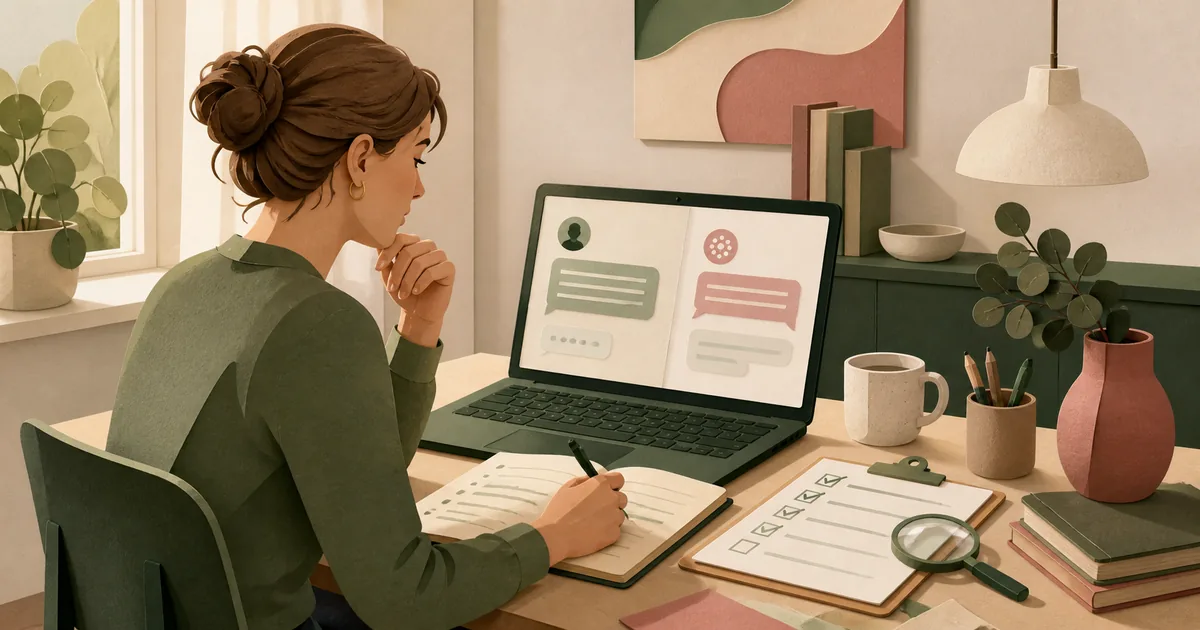 Illustration af en dansk AI-chatbot