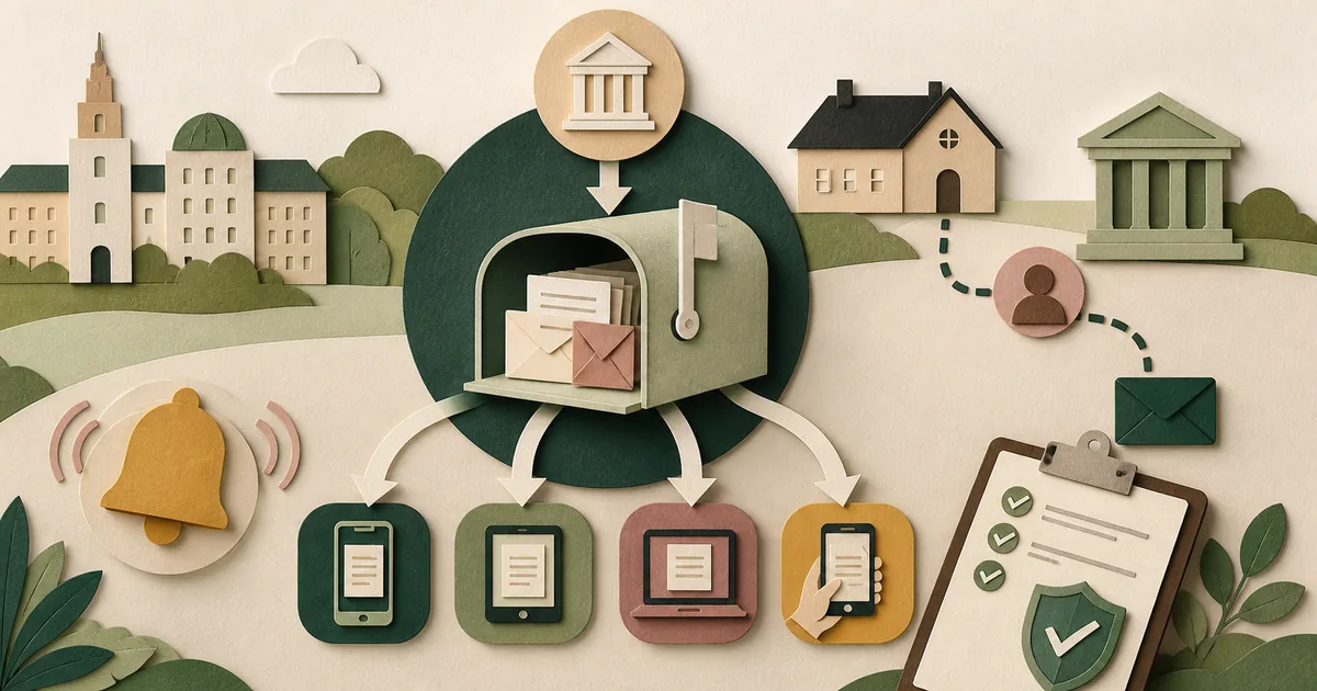 Illustration om: Digital Post forklaret: én postkasse, fire apps — og reglerne for fritagelse