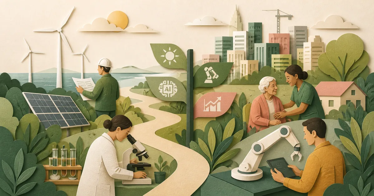 Illustration om: Fremtidens jobmarked: Her er Danmarks vækstbrancher 2026-2030