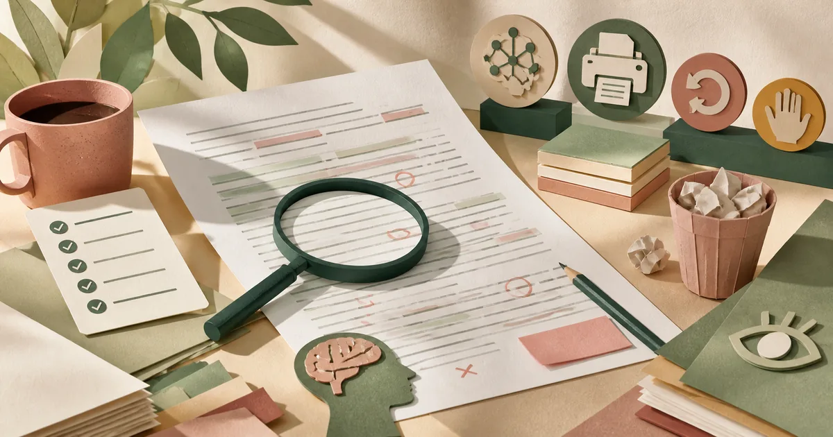 Illustration om: Korrekturlæsning: 10 professionelle tips til fejlfri tekster