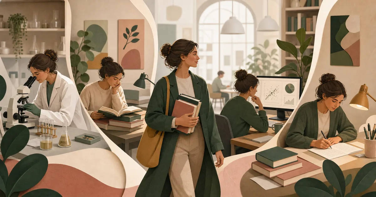 Ph.d.-studerende arbejder med forskning, data og afhandling