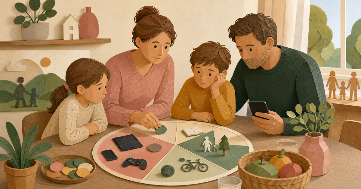 Illustration om: Skærmtid i familien: Skab sunde digitale vaner