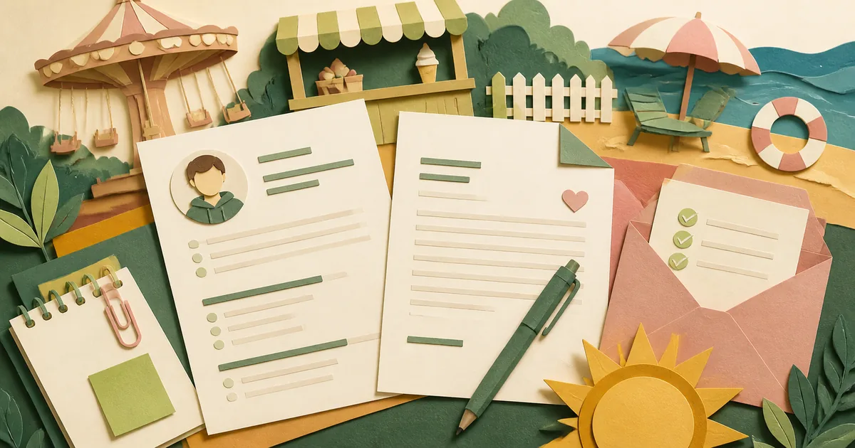 Illustration om: Sommerferiejob 2026: Sådan skriver du CV og ansøgning som ung